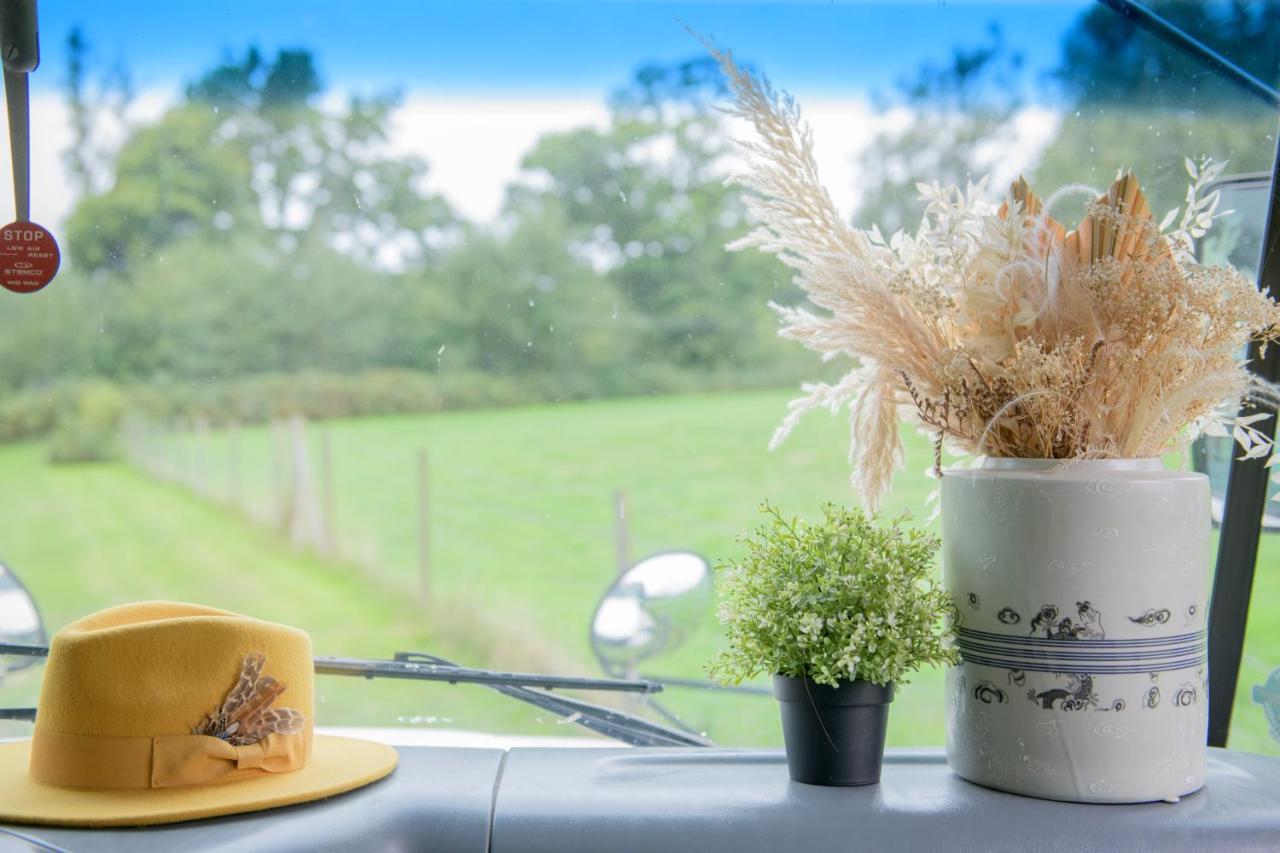 American School Bus Retreat With Hot Tub In Sussex Meadow Uckfield Bagian luar foto